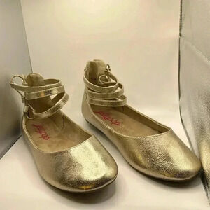 Jellypop GOLD BALLET FLATS SIZE 8.5M brand new no tags no box
